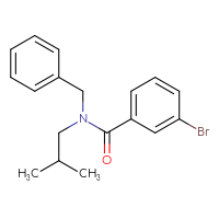 Chemical structure of N-benzyl-3-bromo-N-(2-methylpropyl)benzamide - CSSB00119462776