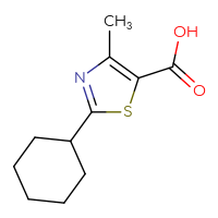 Chemical structure of 2-cyclohexyl-4-methyl-1,3-thiazole-5-carboxylic acid - CSSB00000697042
