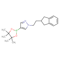 Chemical structure of 1-[2-(2,3-dihydro-1H-inden-2-yl)ethyl]-4-(4,4,5,5-tetramethyl-1,3,2-dioxaborolan-2-yl)-1H-pyrazole - CSSB14875191917