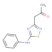 Chemical structure of 1-[5-(phenylamino)-1,2,4-thiadiazol-3-yl]propan-2-one - CSSB00000022540