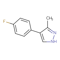 Chemical structure of 4-(4-fluorophenyl)-3-methyl-1H-pyrazole - CSSB00102730115