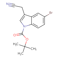 Chemical structure of tert-butyl 5-bromo-3-(cyanomethyl)-1H-indole-1-carboxylate - CSSB00010738161