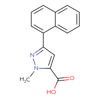 Chemical structure of 1-methyl-3-(naphthalen-1-yl)-1H-pyrazole-5-carboxylic acid - CSSB00015201196