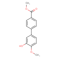 Chemical structure of methyl 3'-hydroxy-4'-methoxy-[1,1'-biphenyl]-4-carboxylate - CSSB00150704512