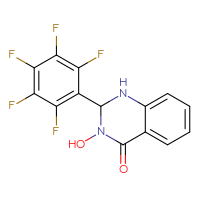 Chemical structure of 3-hydroxy-2-(2,3,4,5,6-pentafluorophenyl)-1,2,3,4-tetrahydroquinazolin-4-one - CSSB00025703768