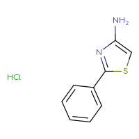 Chemical structure of 2-phenyl-1,3-thiazol-4-amine hydrochloride - CSSB20504683126