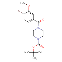 Chemical structure of tert-butyl 4-(4-bromo-3-methoxybenzoyl)piperazine-1-carboxylate - CSSB00106851097