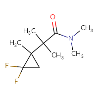 Chemical structure of 2-(2,2-difluoro-1-methylcyclopropyl)-N,N,2-trimethylpropanamide - CSSB06258844127