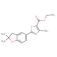 Chemical structure of ethyl 2-(2,2-dimethyl-2,3-dihydro-1-benzofuran-5-yl)-4-methyl-1,3-thiazole-5-carboxylate - CSSB21253047253