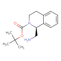 Chemical structure of tert-butyl (1S)-1-(aminomethyl)-1,2,3,4-tetrahydroisoquinoline-2-carboxylate - CSSB00010125400