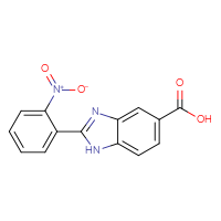 Chemical structure of 2-(2-nitrophenyl)-1H-1,3-benzodiazole-5-carboxylic acid - CSSB00014788895