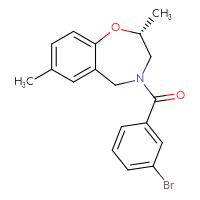 Chemical structure of (2R)-4-(3-bromobenzoyl)-2,7-dimethyl-2,3,4,5-tetrahydro-1,4-benzoxazepine - CSSB15571991178