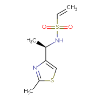 Chemical structure of N-[(1R)-1-(2-methyl-1,3-thiazol-4-yl)ethyl]ethene-1-sulfonamide - CSSB14926303868
