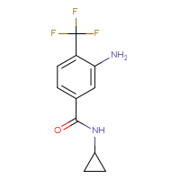 Chemical structure of 3-amino-N-cyclopropyl-4-(trifluoromethyl)benzamide - CSSB00132309095