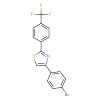 Chemical structure of 4-(4-bromophenyl)-2-[4-(trifluoromethyl)phenyl]-1,3-thiazole - CSSB00020630571