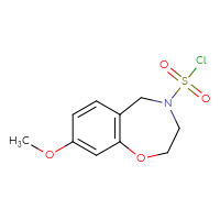 Chemical structure of 8-methoxy-2,3,4,5-tetrahydro-1,4-benzoxazepine-4-sulfonyl chloride - CSSB21224771740