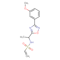 Chemical structure of N-{1-[3-(3-methoxyphenyl)-1,2,4-oxadiazol-5-yl]ethyl}ethene-1-sulfonamide - CSSB21332117392