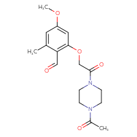 Chemical structure of 2-[2-(4-acetylpiperazin-1-yl)-2-oxoethoxy]-4-methoxy-6-methylbenzaldehyde - CSSB21414446023