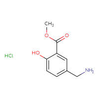 Chemical structure of methyl 5-(aminomethyl)-2-hydroxybenzoate hydrochloride - CSSB00020626547