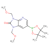 Chemical structure of 1,3-bis(methoxymethyl)-6-(4,4,5,5-tetramethyl-1,3,2-dioxaborolan-2-yl)-1H,2H,3H-imidazo[4,5-b]pyridin-2-one - CSSB02515433908