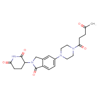 Chemical structure of 3-{1-oxo-5-[4-(4-oxopentanoyl)piperazin-1-yl]-2,3-dihydro-1H-isoindol-2-yl}piperidine-2,6-dione - CSSB21531606938