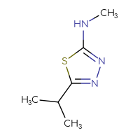 Chemical structure of N-methyl-5-(propan-2-yl)-1,3,4-thiadiazol-2-amine - CSSB00012183410