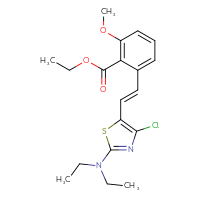Chemical structure of ethyl 2-[(1E)-2-[4-chloro-2-(diethylamino)-1,3-thiazol-5-yl]ethenyl]-6-methoxybenzoate - CSSB00015318741
