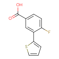 Chemical structure of 4-fluoro-3-(thiophen-2-yl)benzoic acid - CSSB00012349000
