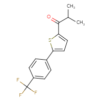 Chemical structure of 2-methyl-1-{5-[4-(trifluoromethyl)phenyl]thiophen-2-yl}propan-1-one - CSSB00028571162