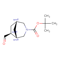Chemical structure of rac-tert-butyl (1R,5S,6S)-6-formyl-3-azabicyclo[3.2.1]octane-3-carboxylate - CSSB20620686684
