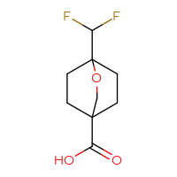 Chemical structure of 1-(difluoromethyl)-2-oxabicyclo[2.2.2]octane-4-carboxylic acid - CSSB14923218678