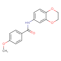 Chemical structure of N-(2,3-dihydro-1,4-benzodioxin-6-yl)-4-methoxybenzamide - CSSB00026295659