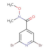 Chemical structure of 2,6-dibromo-N-methoxy-N-methylpyridine-4-carboxamide - CSSB00103313084