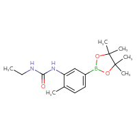 Chemical structure of 3-ethyl-1-[2-methyl-5-(4,4,5,5-tetramethyl-1,3,2-dioxaborolan-2-yl)phenyl]urea - CSSB00018448989