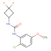Chemical structure of 1-(2-chloro-5-methoxyphenyl)-3-(3,3-difluorocyclobutyl)urea - CSSB00065768766