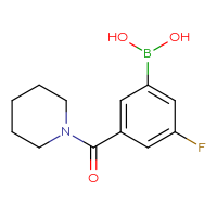 Chemical structure of [3-fluoro-5-(piperidine-1-carbonyl)phenyl]boronic acid - CSSB00020611455