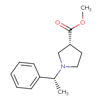 Chemical structure of methyl (3R)-1-[(1R)-1-phenylethyl]pyrrolidine-3-carboxylate - CSSB00121573757