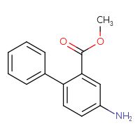 Chemical structure of methyl 4-amino-[1,1'-biphenyl]-2-carboxylate - CSSB00059238500
