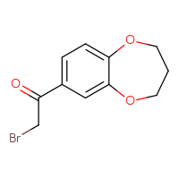 Chemical structure of 2-bromo-1-(3,4-dihydro-2H-1,5-benzodioxepin-7-yl)ethan-1-one - CSSB00000205144