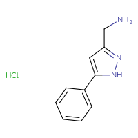 Chemical structure of 1-(5-phenyl-1H-pyrazol-3-yl)methanamine hydrochloride - CSSB00015185729