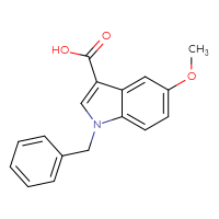 Chemical structure of 1-benzyl-5-methoxy-1H-indole-3-carboxylic acid - CSSB09889298385