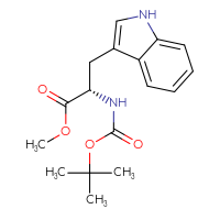 Chemical structure of methyl (2S)-2-{[(tert-butoxy)carbonyl]amino}-3-(1H-indol-3-yl)propanoate - CSSB00015298705