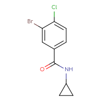 Chemical structure of 3-bromo-4-chloro-N-cyclopropylbenzamide - CSSB00013028980