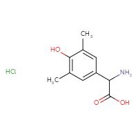 Chemical structure of 2-amino-2-(4-hydroxy-3,5-dimethylphenyl)acetic acid hydrochloride - CSSB20620696007