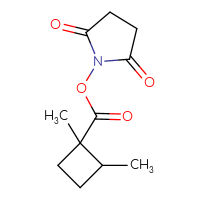 Chemical structure of 2,5-dioxopyrrolidin-1-yl 1,2-dimethylcyclobutane-1-carboxylate - CSSB09876396945