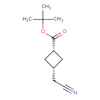 Chemical structure of tert-butyl (1s,3s)-3-(cyanomethyl)cyclobutane-1-carboxylate - CSSB21224767520