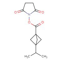 Chemical structure of 2,5-dioxopyrrolidin-1-yl 3-(propan-2-yl)bicyclo[1.1.1]pentane-1-carboxylate - CSSB20269493583