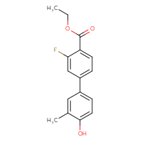 Chemical structure of ethyl 3-fluoro-4'-hydroxy-3'-methyl-[1,1'-biphenyl]-4-carboxylate - CSSB00150704746
