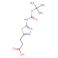 Chemical structure of 3-(5-{[(tert-butoxy)carbonyl]amino}-1,3,4-thiadiazol-2-yl)propanoic acid - CSSB00161115198