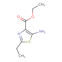 Chemical structure of ethyl 5-amino-2-ethyl-1,3-thiazole-4-carboxylate - CSSB00010955560